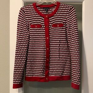 Tommy Hilfiger Red and White Cardigan